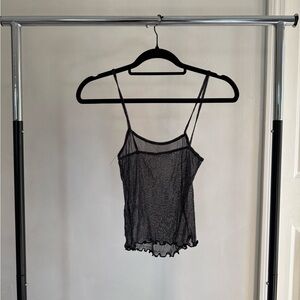 Heart Hips Black Mesh Camisole